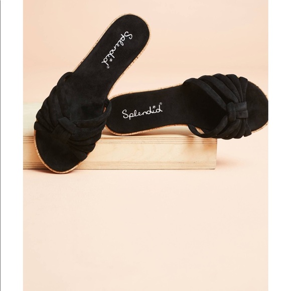 Cute! Splendid suede slide sandal black NEW - Picture 3 of 3